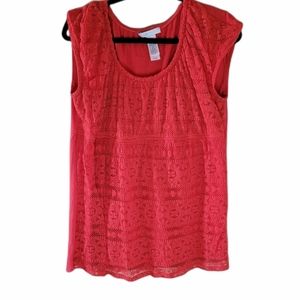 Orange Liz wear sleeveless top